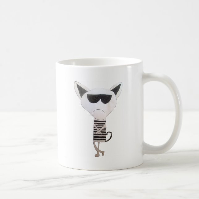 Cool Cat with sunglasses Coffee Mug (Right)