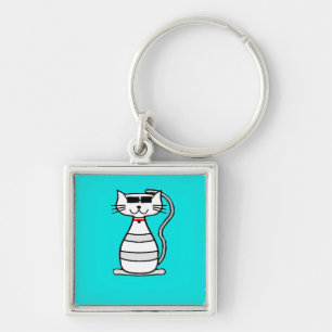 Cool Cat with sunglasses Key Ring