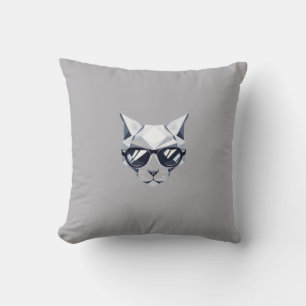 Cool Cat with Sunglasses Throw Pillow