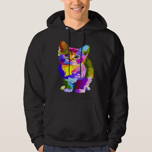 Cool Cat Women Men Kids Cute Cats Mom Cat Dad Hoodie (Front)