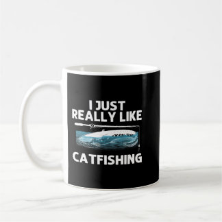Cool Catfish Fishing For Men Women Catfishing Rod  Coffee Mug