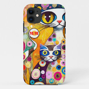 Cool Cats Abstract iPhone 11 Case