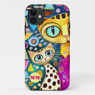 Cool Cats Abstract iPhone 11 Case