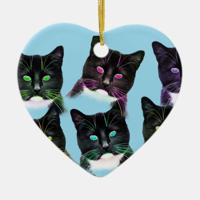 Cool Cats Ceramic Tree Decoration (Front)
