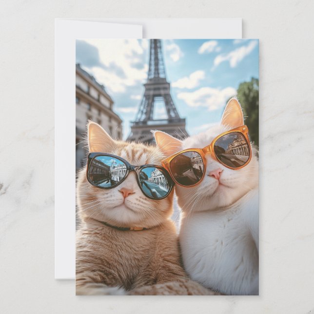 Cool Cats in Paris Invitation (Front)