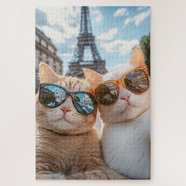 Cool Cats in Paris Jigsaw Puzzle (Vertical)