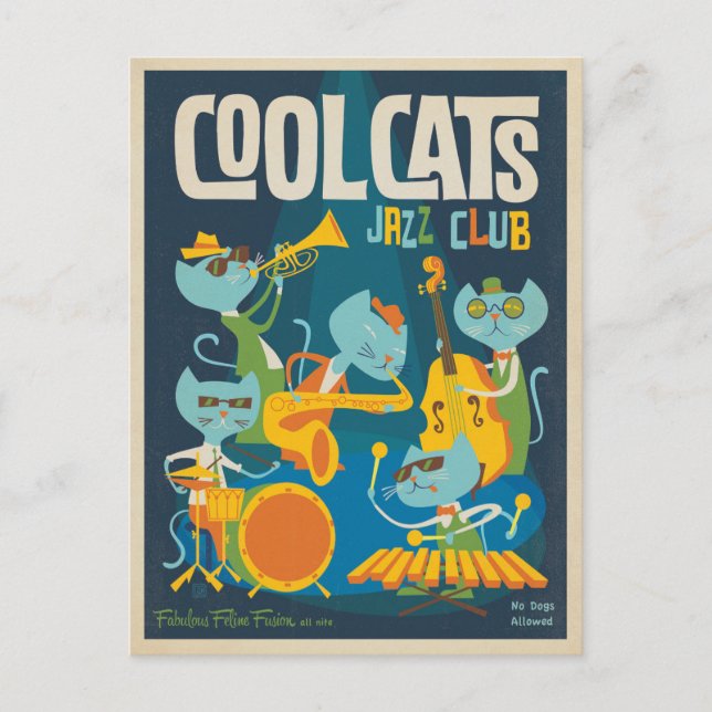 Cool Cats Jazz Postcard (Front)