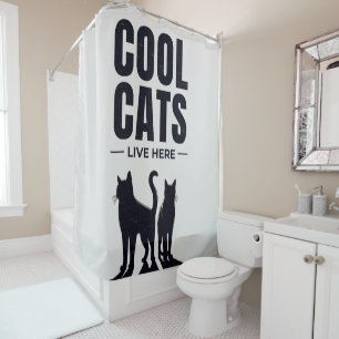 Cool Cats Live Here Shower Curtain