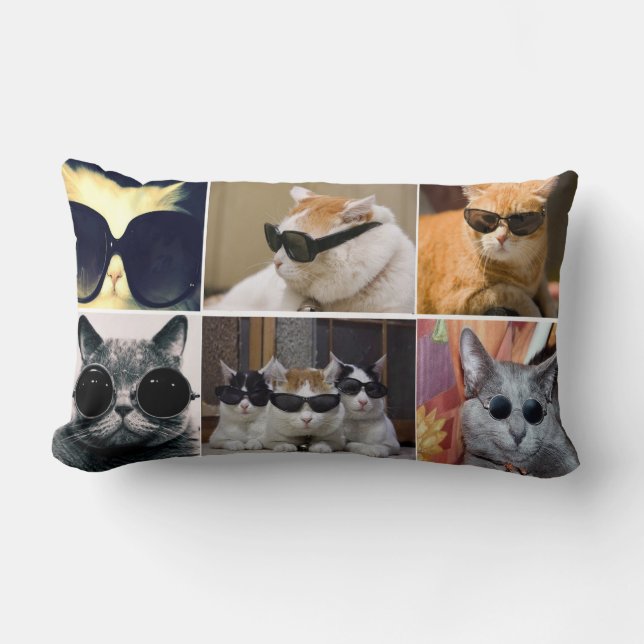 Cool Cats Lumbar Throw Pillow (Front)