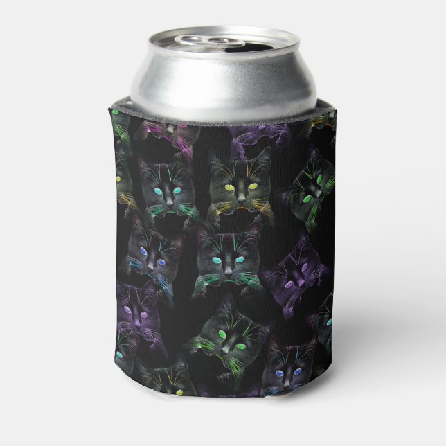 Cool Cats on Black Can Cooler (Can Back)