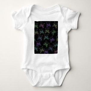 Cool Cats on Black! Multi-coloured Cats Baby Bodysuit