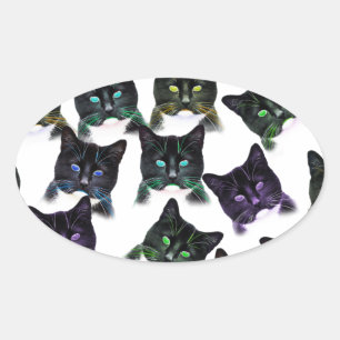 Cool Cats Oval Sticker