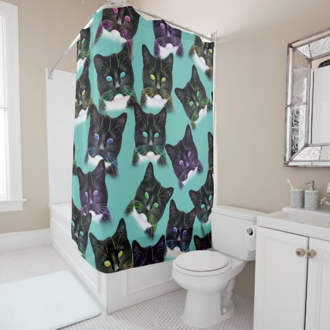Cool Cats Shower Curtain (In Situ)
