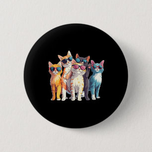 Cool Cats Sunglasses Graphic Humour Men Women Funn 6 Cm Round Badge