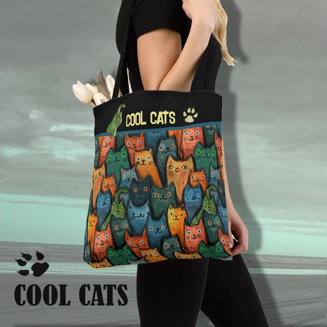 Cool Cats Watercolor Tote Bag (Cool Cats Watercolor Tote)