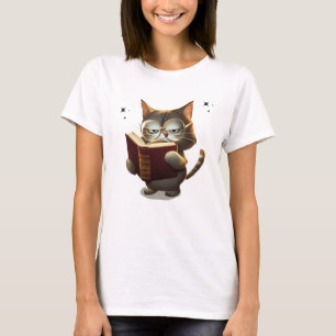 Cool Cats Wearing Glasses Read Book T-Shirt
