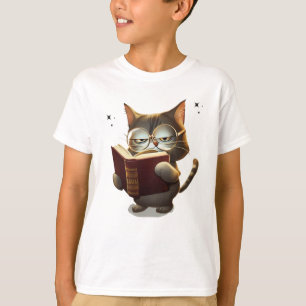 Cool Cats Wearing Glasses Read Book T-Shirt