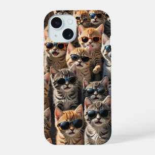 Cool Cats Wearing Sunglasses iPhone 15 Case