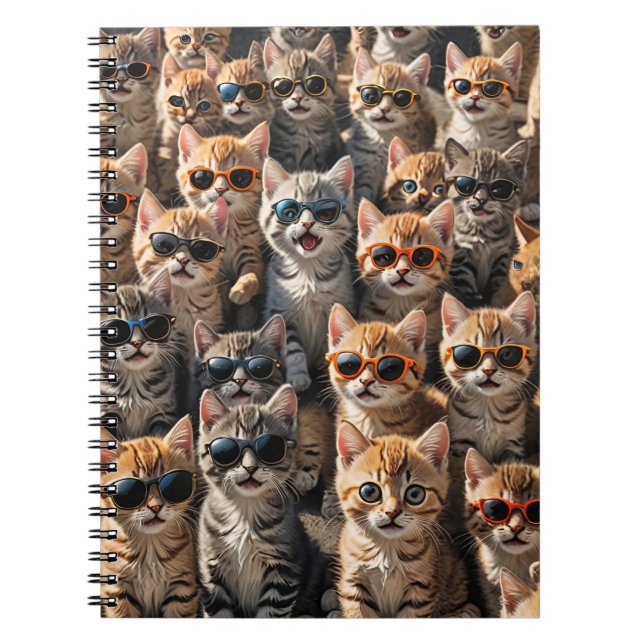 Cool Cats Wearing Sunglasses Notebook (Front)