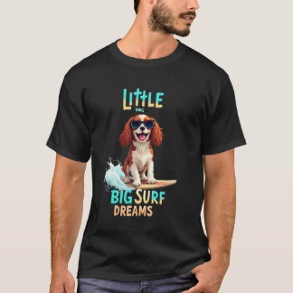 Cool Cavalier King Charles Spaniel Surfing Dog T-Shirt
