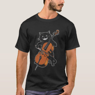 Cool Cello Cat Gothic Musician Orchestra String Pl T-Shirt