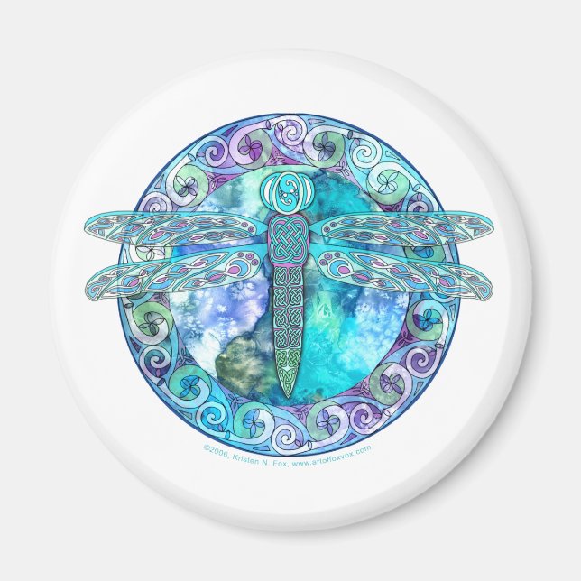 Cool Celtic Dragonfly Magnet (Front)