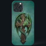 Cool Celtic Tribal Cross Dragon Tattoo Art Design iPhone 13 Pro Max Case<br><div class="desc">Beautiful contemporary vintage antique looking Irish Celtic tribal cross and green dragon tattoo art design. This original, funky, modern and whimsical hipster design was created for the exotic tattoo, dragons, fantasy creature, or science fiction lover, the popular hip trend setter, vintage retro, nouveau deco art style or abstract graphic digital...</div>