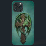 Cool Celtic Tribal Cross Dragon Tattoo Art Design iPhone 13 Pro Max Case<br><div class="desc">Beautiful contemporary vintage antique looking Irish Celtic tribal cross and green dragon tattoo art design. This original, funky, modern and whimsical hipster design was created for the exotic tattoo, dragons, fantasy creature, or science fiction lover, the popular hip trend setter, vintage retro, nouveau deco art style or abstract graphic digital...</div>