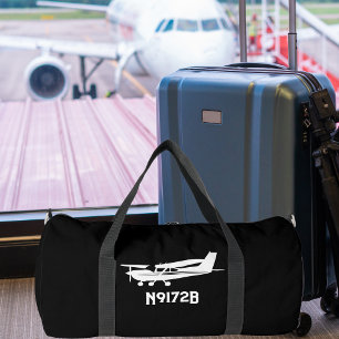 Cool Cessna Aeroplane,Simple,Black Aviation Duffle Bag