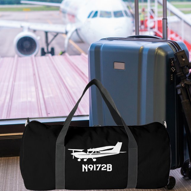 Cool Cessna Aeroplane,Simple,Black Aviation Duffle Bag (Creator Uploaded)