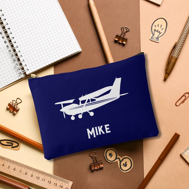 Cool Cessna Aeroplane,Simple,Blue,Aviation  Accessory Pouch (Creator Uploaded)