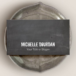 Cool Chalkboard Look Grunge Black Business Card