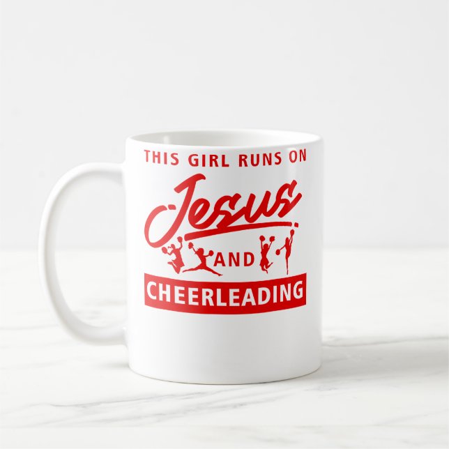 Cool Cheerleader Art For Women Girl Cheerleading J Coffee Mug (Left)