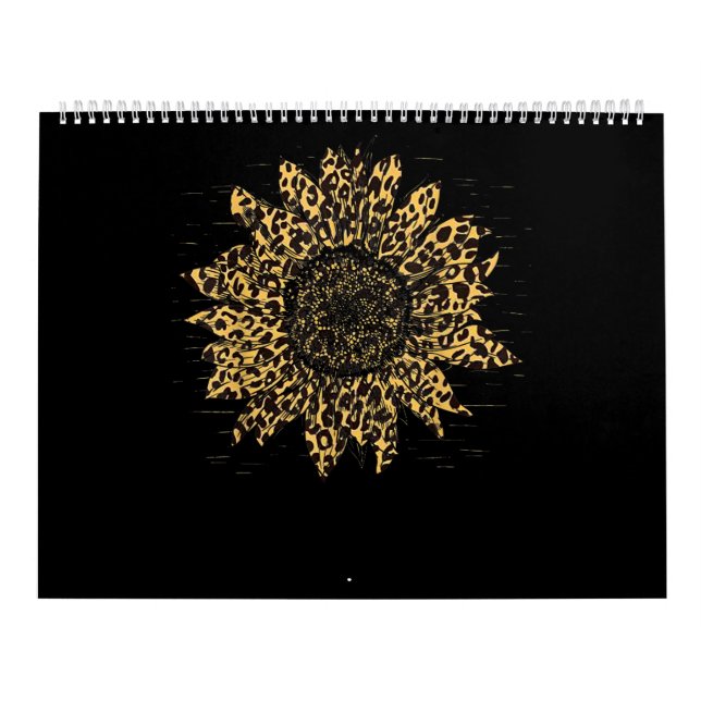 cool cheetah leopard sunflower gift calendar (Cover)