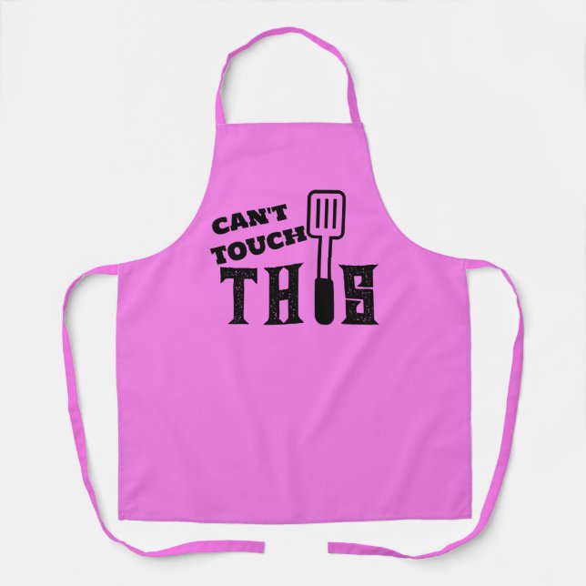 Cool Chef Baker Women's Aprons, Pink Print Apron (Front)