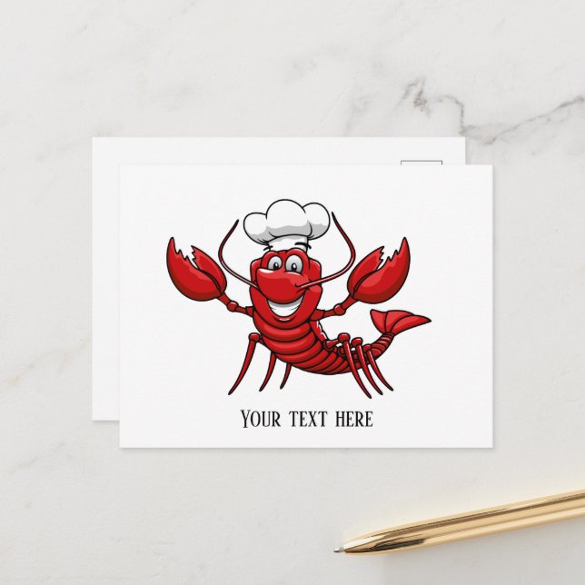 cool Chef lobster add text Postcard (Front/Back In Situ)