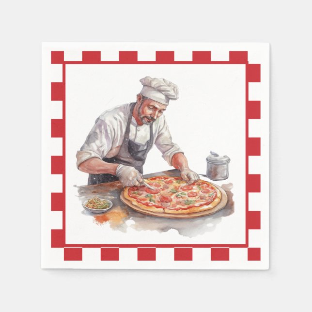 Cool chef pizza party  napkin (Front)