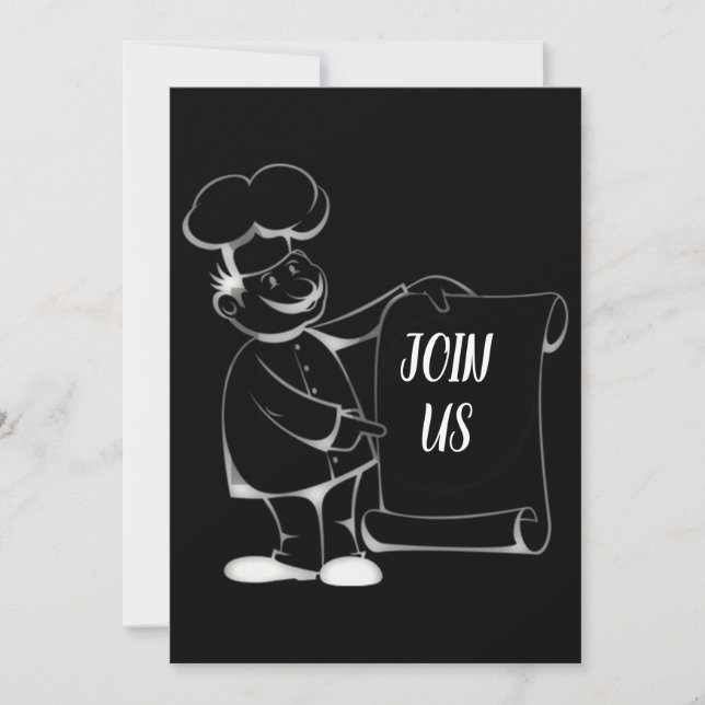 ****COOL CHEF**** UNIQUE PARTY INVITATION (Front)