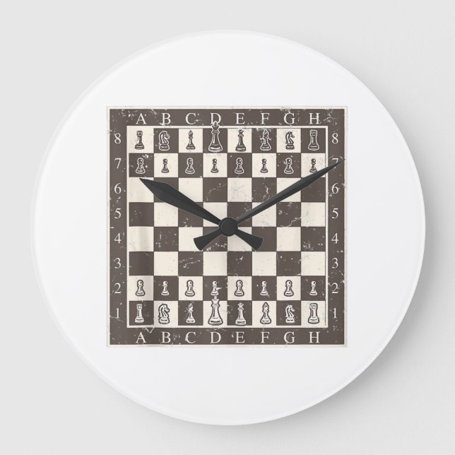 Cool Chess Board Halloween Costume  Funny Lazy DIY Large Clock (Front)