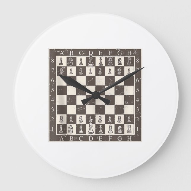 Cool Chess Board Halloween Costume  Funny Lazy Large Clock (Front)