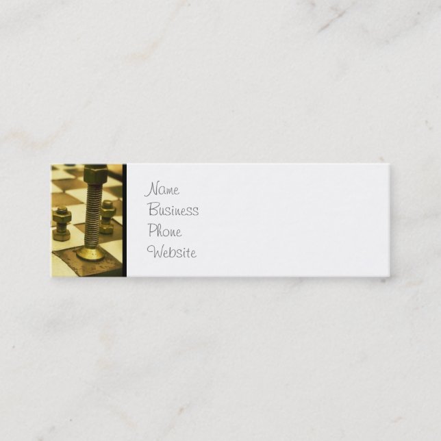 Cool Chess Board with Nuts and Bolts Mini Business Card (Front)