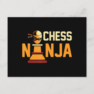 Cool Chess Ninja  Chess Lovers Gift Announcement Postcard