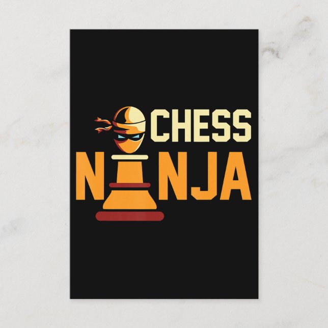 Cool Chess Ninja  Chess Lovers Gift Enclosure Card (Front)