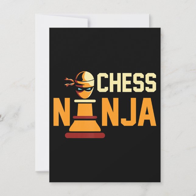 Cool Chess Ninja  Chess Lovers Gift Invitation (Front)