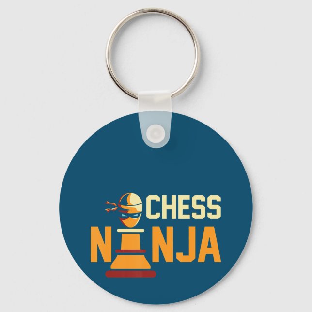 Cool Chess Ninja  Chess Lovers Gift Key Ring (Front)