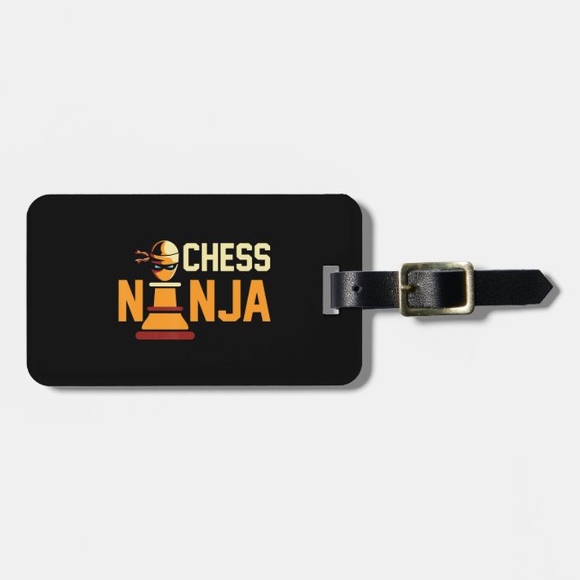 Cool Chess Ninja  Chess Lovers Gift Luggage Tag (Front Horizontal)