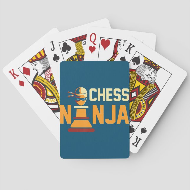 Cool Chess Ninja  Chess Lovers Gift Playing Cards (Back)