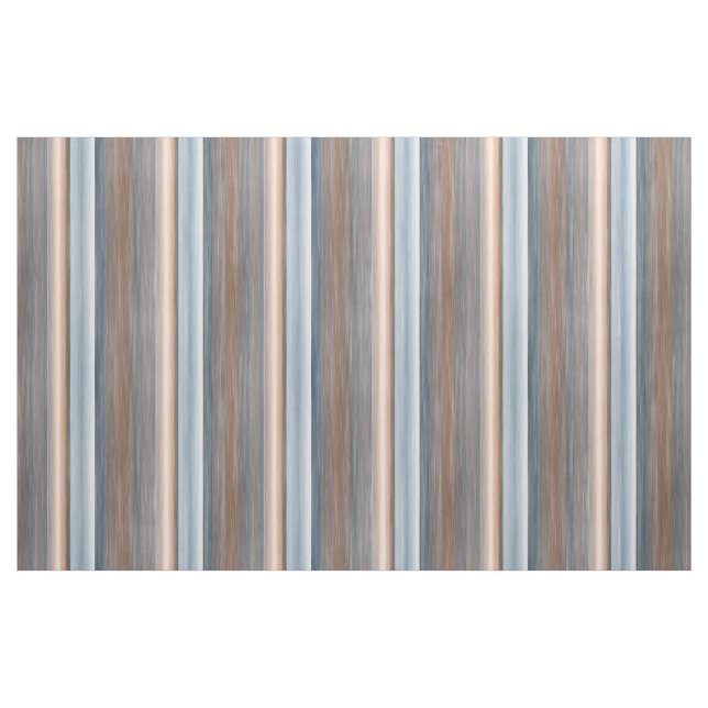Cool Chic Brown Blue Watercolor Stripes Pattern Fabric (Fat Quarter)