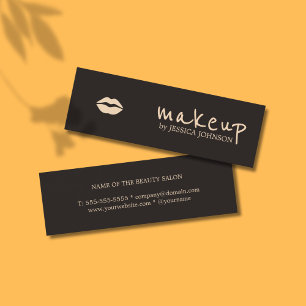 Cool Chic Dark Pale Pink Lips Makeup Artist Mini Business Card