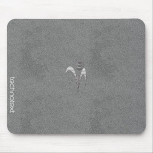 Cool Chic Leather Add Text Image Silver Flower Mouse Pad